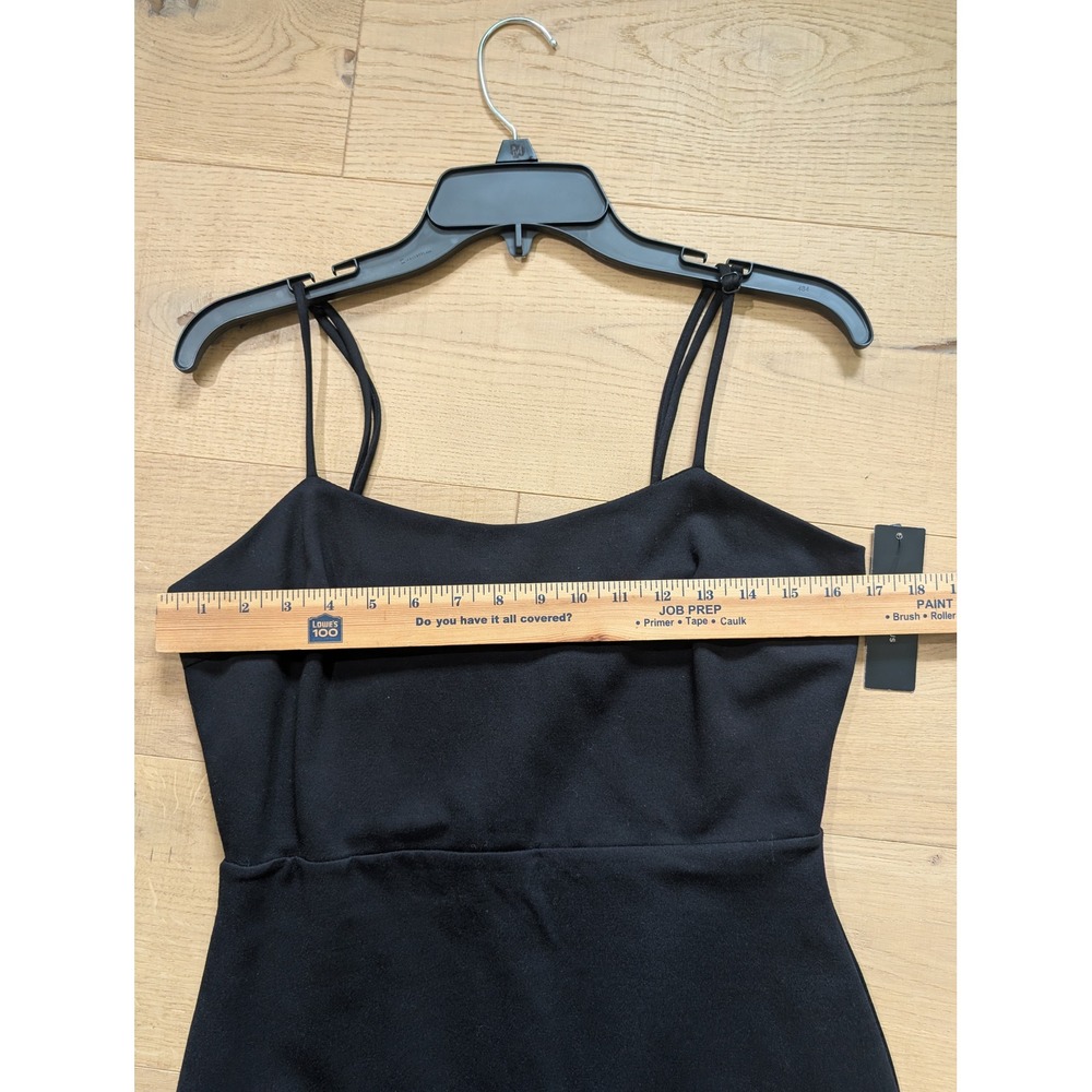 Lulus Little Black Mini Dress‎ Ruffle Hem Bodycon Spaghetti Strap Party size L - Picture 7 of 8